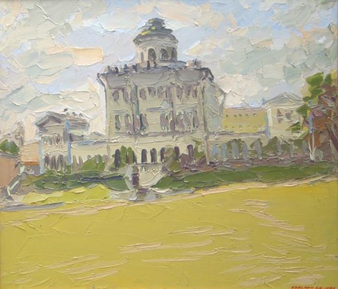 Moscow. Early May. The Pashkov house. Oil on canvas, H 70 x W 80 cm (H 27.6 x W 31.5 inches). 1996