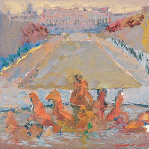 Versailles. Oil on canvas, H 60 x W 60 cm (H 23.6 x W 23.6 inches). 2005. Private collection