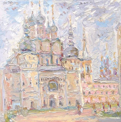 Rostov Veliki. The Voskresenskaya church. Oil on canvas, H 60 x W 60 cm (H 23.6 x W 23.6 inches). 2006. Private collection