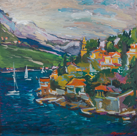 Saint Nicholas headland. Korčula. Oil on canvas, H 60 x W 60 cm (H 23.6 x W 23.6 inches). 2008