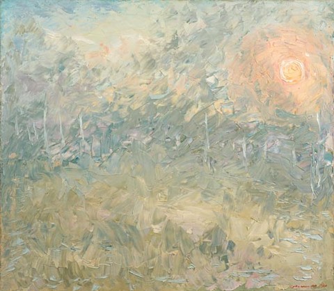 In the evening. Oil on canvas, H 88 x W 100 cm (H 34.6 x W 39.4 inches). 1990