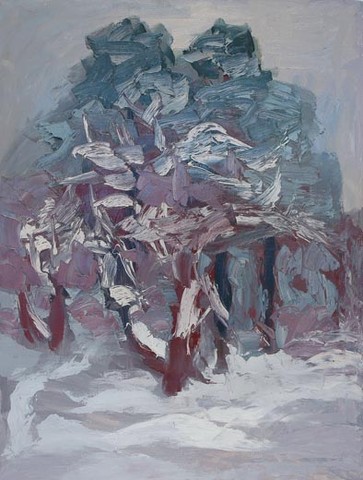 Kuntsevo pine tree in winter ‘the snowstorm just started'. Oil on canvas, H 100 x W 76 cm (H 39.4 x W 29.9 inches). 2004