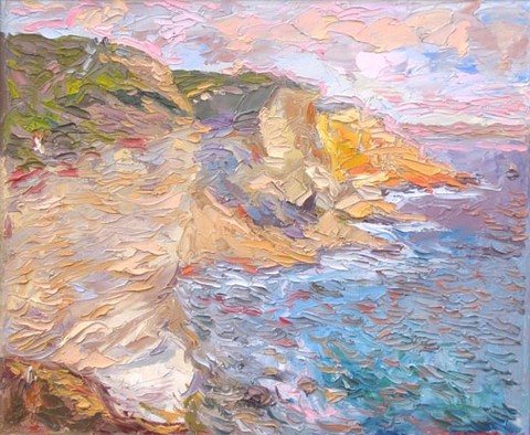 Corsica. The rocks of Bonifacio. Oil on canvas, H 50 x W 61 cm (H 19.7 x W 24 inches). 2005. Private collection
