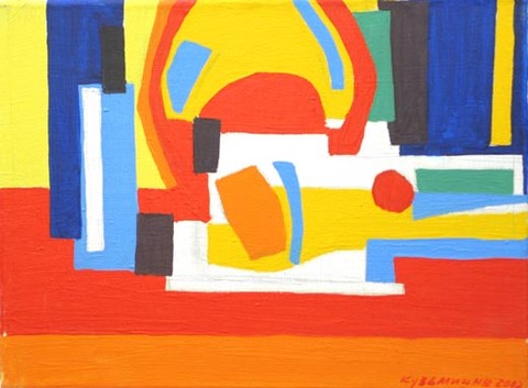 Still life with apple. Oil on canvas, H 30 x W 40 cm (H 11.8 x W 15.7 inches). 2002