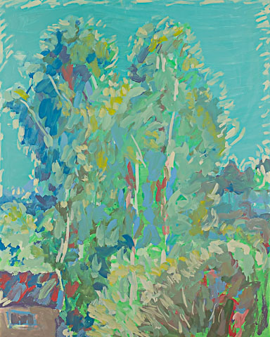 Breath of birch evening. Oil on canvas, H 100 x W 80 cm (H 39.4 x W 31.5 inches). 2022